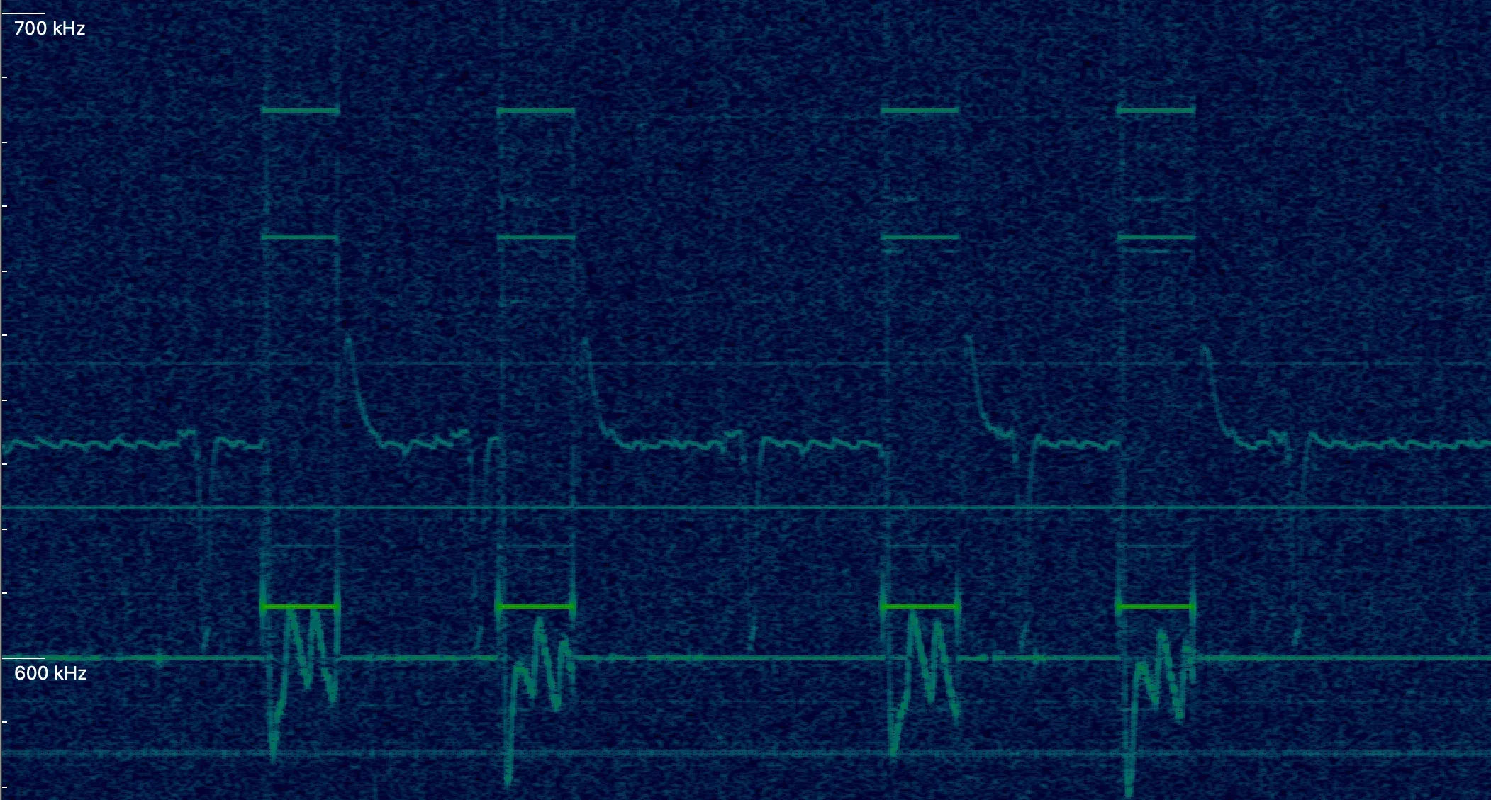 inspectrumの画面（高調波にあたる部分）