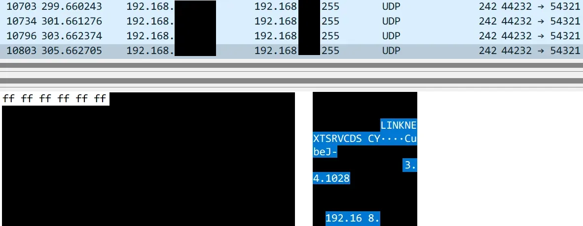 "LINKNEXTSRVCDSCY"のパケット