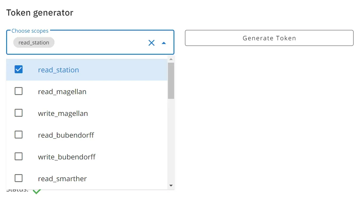 Token generator（Netatmo connect内）