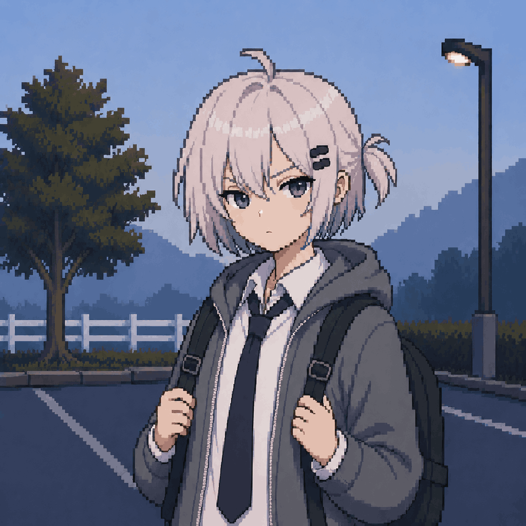 Parked Domain Girlを意識してDALL-E3に描いてもらったイラストをGPT-4oに修正してもらったイラストをGPT‑5.5に修正してもらったイラスト