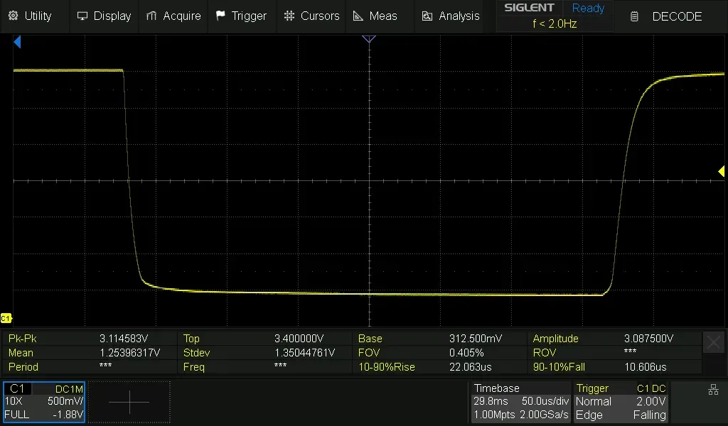 フォトトランジスタによる受光結果（拡大）