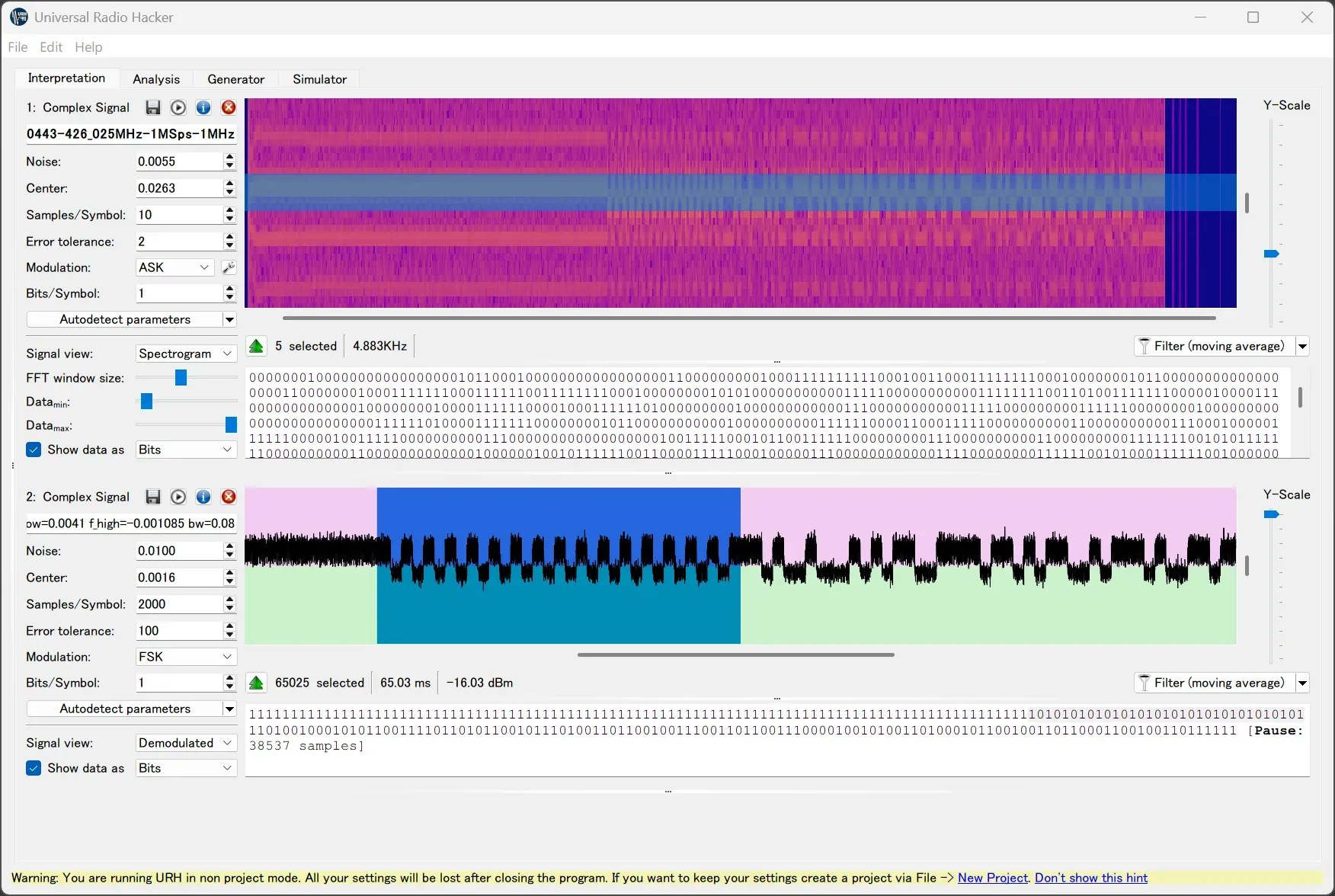 URHでの復調結果